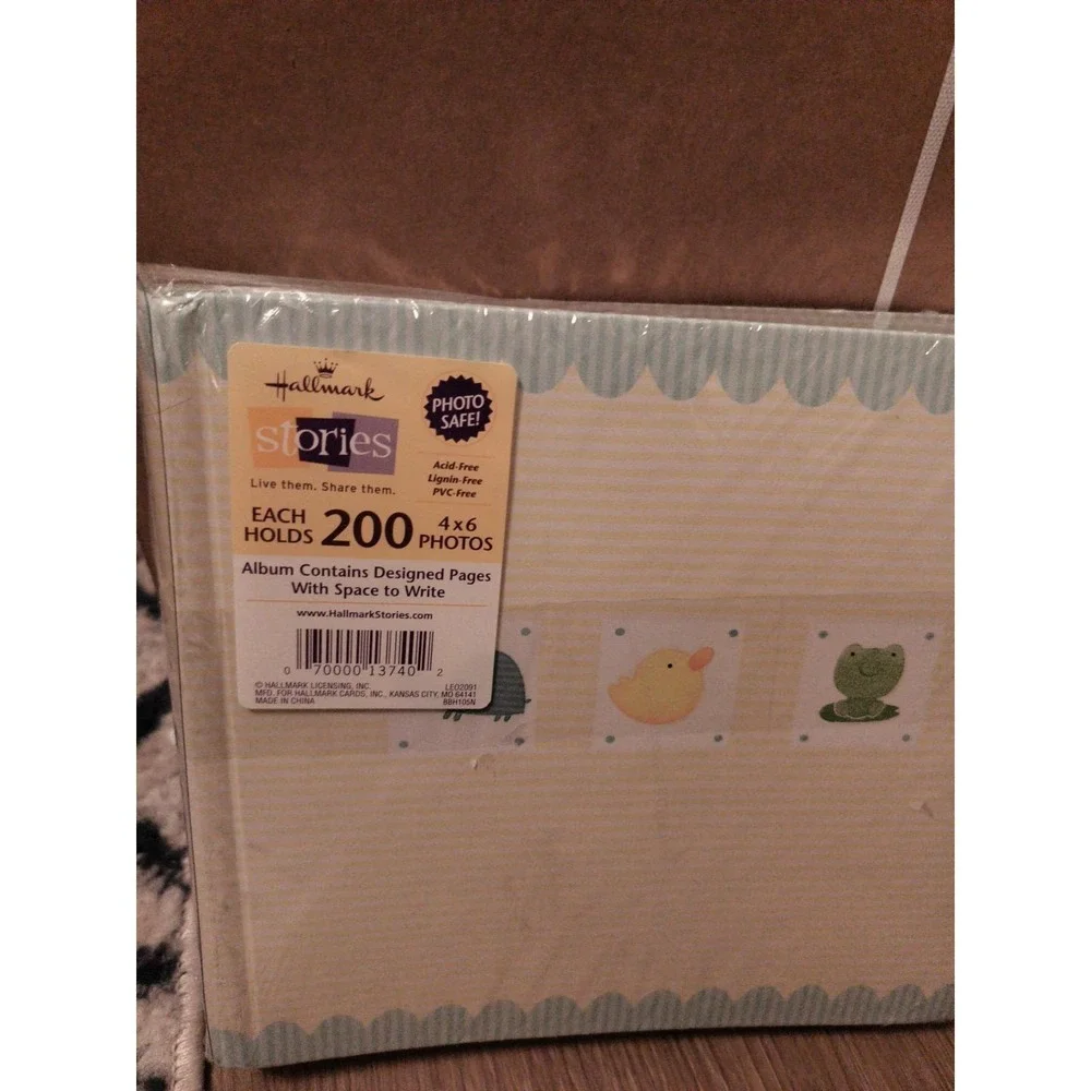 2 Pack Hallmark Photo Albums Blue Checked Noah's Ark & Ducks 200 Photos Acid NEW